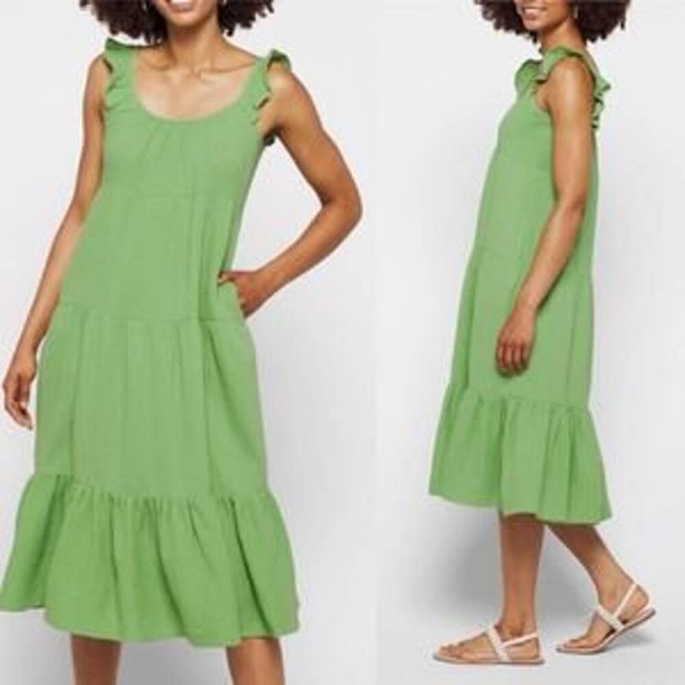 Marine Layer Green Midi Dress Cool Soft Cotton Summer